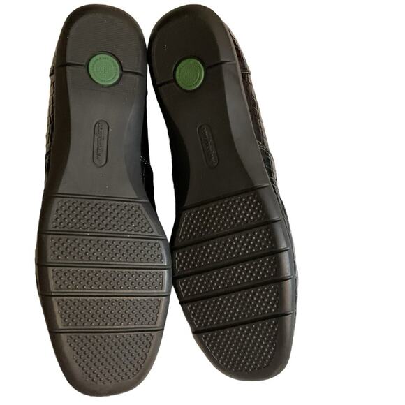 Comfort View Leisa Womens Flat Loafers 10.5M Black Croc Faux Patent Shoes - Picture 12 of 14